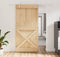 vidaXL - Schuifdeur - met - beslag - 100x210 - cm - massief - grenenhout