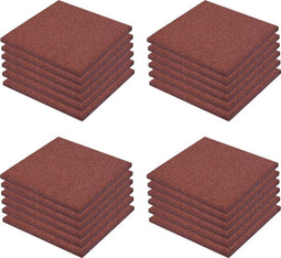 vidaXL - Valtegels - 24 - st - 50x50x3 - cm - rubber - rood