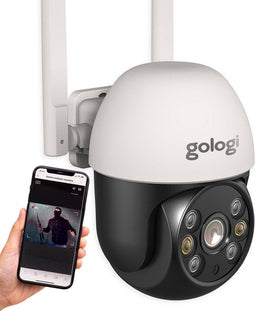 Gologi Outdoor Camera - Beveiligingscamera met nachtzicht - 3MP - IP65 Waterproof - Two-way audio - Wit Zwart