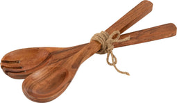 J-Line salade Serveerder Acacia - hout - naturel - 2 stuks