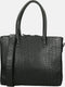 Berba Grote Schoudertas / Crossbodytas - Dames - Leer - Laguna - Gestreept - Zwart