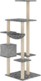 vidaXL - Kattenmeubel - met - sisal - krabpalen - 142 - cm - lichtgrijs