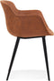 Alterego Derby - Bruine Microvezel - Met Armleuningen - 59x54x80cm