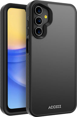 Accezz Rugged Frosted Backcover - Geschikt voor Samsung Galaxy A15 (5G) / A15 (4G) - Schokabsorberend - Zwart