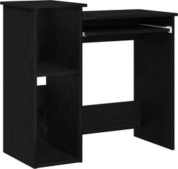 vidaXL - Bureau - met - schappen - 84x40x78 - cm - bewerkt - hout - zwart