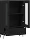 vidaXL - Hoge - kast - 69,5x31x115 - cm - bewerkt - hout - zwart