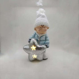 Kerstversiering DKD Home Decor Kinderen Magnesium (25,5 x 18,5 x 39,5 cm) (2 Stuks)