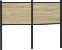 vidaXL - Hoofdbord - 120 - cm - bewerkt - hout - en - staal - sonoma - eikenkleurig