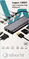 Silver HT LOGAN 13 EN 1 - USB Hub - HDMI VGA RJ45 USB 2.0 x 3 USB 3.2 USB-C - Zwart