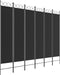 vidaXL - Kamerscherm - met - 6 - panelen - 240x200 - cm - stof - zwart