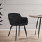 Alterego Armada - Zwart Fluweel - Met Armleuningen - 59x54x80cm