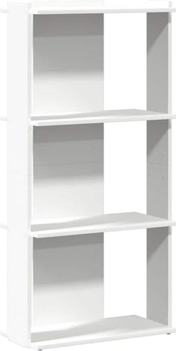 vidaXL - Boekenkast - 3-laags - 60x30x120 - cm - bewerkt - hout - wit