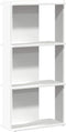 vidaXL - Boekenkast - 3-laags - 60x30x120 - cm - bewerkt - hout - wit