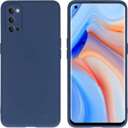 iMoshion Hoesje Geschikt voor Oppo Reno4 Pro 5G Hoesje Siliconen - iMoshion Color Backcover - Donkerblauw