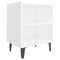 Nachtkastjes 2 st met metalen poten 40x30x50 cm wit
