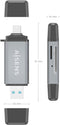 AISENS ASCR-2AC11-GR - Geheugenkaartlezer - USB 3.2 Gen 1 Type-A/Type-C - Grijs