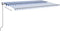 vidaXL - Luifel - automatisch - met - LED - en - windsensor - 500x350 - cm - blauw - wit