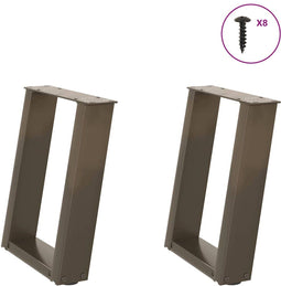 vidaXL - Salontafelpoten - 2 - st - U-vormig - 28x(42-43) - cm - staal - naturel