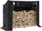 vidaXL - Haardhoutrek - met - regenhoes - 151x60,5x110,5 - cm - staal