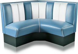Bel Air Dinerbank Quarter Circle Booth HW-120-120 Blauw