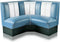 Bel Air Dinerbank Quarter Circle Booth HW-120-120 Blauw