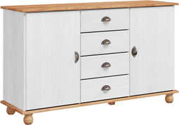 vidaXL - Dressoir - 'ASKIM'Wit - 133,5x40x79 - cm - Massief - Vurenhout
