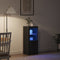 vidaXL - Sideboard - met - LED-lampen - Zwart - Eiken - 41x37x100 - cm
