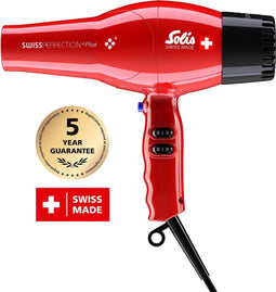 Solis Swiss Perfection Plus 3801 - Föhn met Smart Silencer - Rood