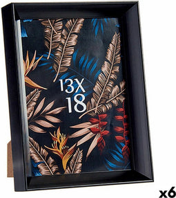 Fotolijsten 15,2 x 3,5 x 20,2 cm Zwart Plastic Glas (6 Stuks)