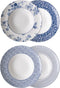 Laura Ashley Diepe Borden - Pastaborden - Blueprint Giftset van 4 - 22 cm Assorti