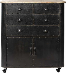 Ladekast Zwart - Opbergkast Metaal & Hout