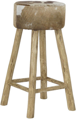 - stool wood leather 40x40x77 cow -
