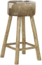 - stool wood leather 40x40x77 cow -