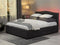 MONTPELLIER - Bed opbergruimte LED - Donkergrijs - 160x200 cm - Stof