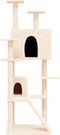 vidaXL - Kattenmeubel - met - sisal - krabpalen - 153 - cm - crèmekleurig
