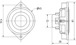 Visaton BF 45 - Breedband-luidspreker 4 W 4 Ω - Aluminium (1 stuk)