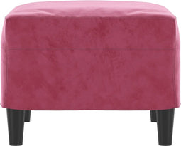 vidaXL - Voetenbank - 60x50x41 - cm - fluweel - wijnrood