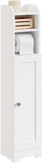 SoBuy FRG177-II-W - Toiletkast - 2-in-1 ontwerp met toiletrolhouder - Wit 20x18x95cm