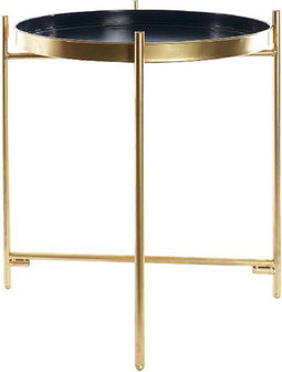 Bijzettafel DKD Home Decor Gouden Metaal Marineblauw (40 x 40 x 50 cm)