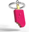 Metalmorphose sleutelhanger ijslolly roze met goud