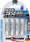 Ansmann NiMH 2850 mAh - AA Mignon Batterijen - Hoge capaciteit - (4 stuks)