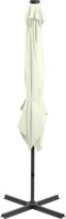 vidaXL - Zweefparasol - met - paal - en - LED-verlichting - 300 - cm - bordeauxrood