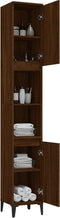 vidaXL - Badkamerkast - 30x30x190 - cm - bewerkt - hout - bruin - eikenkleur