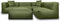Feel Furniture - Binnen en Buiten bank - Odin - 4 Persoonsbank - Groen - Met Hocker