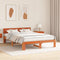 vidaXL - Bedframe - met - Hoofdbord - Gewaxte - Bruin - 140x200 - cm - Massief - Grenenhout