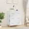 vidaXL - Dressoir - 70x34x90 - cm - bewerkt - hout - hoogglans - wit