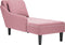 vidaXL - Chaise - longue - met - kussen - en - rechterarmleuning - fluweel - roze