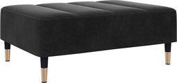 vidaXL - Voetenbank - 77x55x31 - cm - fluweel - zwart