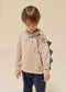 Konges Sløjd Lou Sweatshirt/Trui Animal Spike Dino - Oxford Tan - Maat 4 jaar
