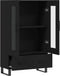 vidaXL - Hoge - kast - 69,5x31x115 - cm - bewerkt - hout - zwart